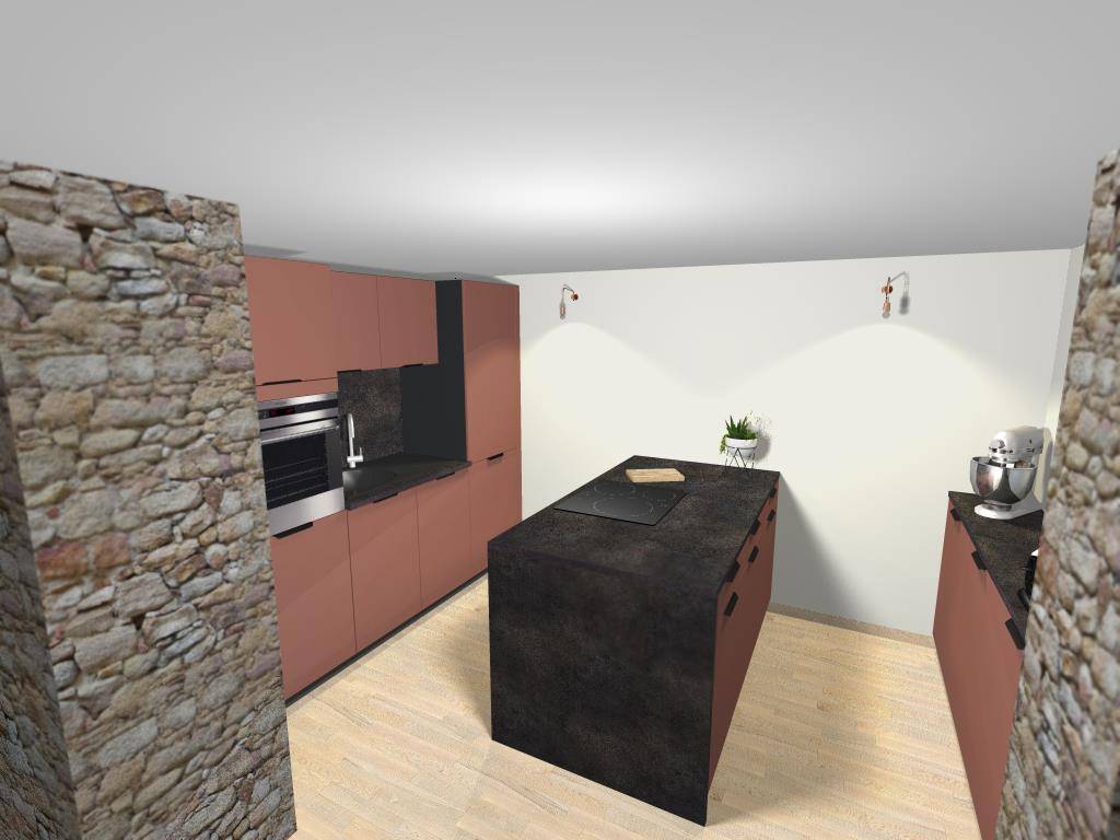 Agencement cuisine moderne DJIN Medium vernis brillant - Rangements optimisés Lyon 8 - Cuisiniste Caluire